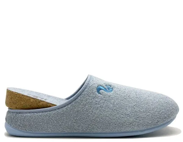 thies Veganer Bambus Slipper "thies ® Bamboo", Damen, mit Wechselfussbett, Indigo light blue (blau), – Produktbild 2 von 4