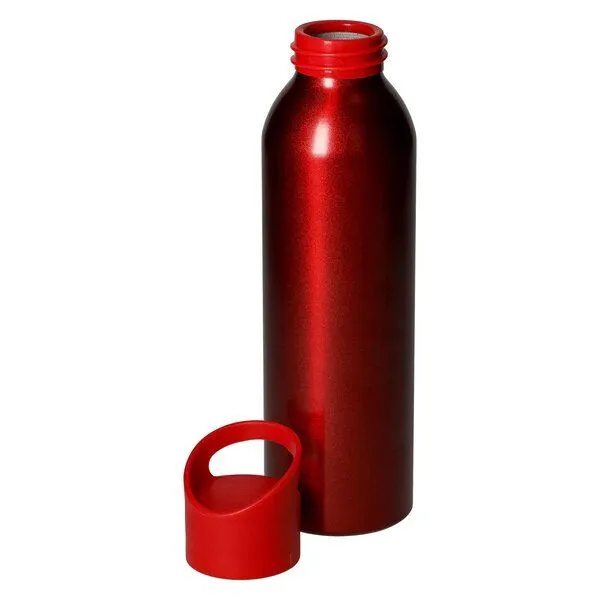 elasto elasto Aluminiumflasche 0,6 Liter Bamboo Trinkflasche, Rot, – Produktbild 3 von 3