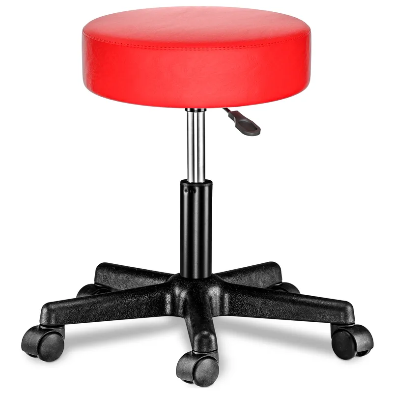 Casaria® Rollhocker Kunstleder Rot 360° drehbar, Rot, – Produktbild 1 von 2