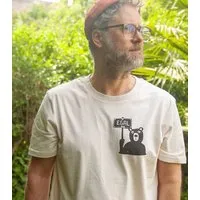 päfjes päfjes Dem Bären ist es EGAL! Dir auch? - Fair Wear Männer Unisex Bio T-Shirt Siebdruck, Natur (vintage white), – Produktbild 1 von 1