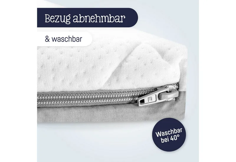Julius Zöllner Kindermatratze Travelsoft Premium, Matratze 120x60 cm Ideal für Reisen!, Julius Zöllner, 5 cm hoch, Rollbare Matratze für Reisebetten – inklusive praktischer Tragetasche., Weiß, – Produktbild 1 von 5