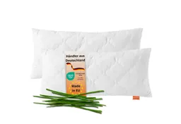 sleepling Kopfkissen, Bambus, Füllung: 100% Polyester, Bezug: Baumwolle mit Viskose aus Bambus versteppt, Seitenschläfer, Rückenschläfer, Bauchschläfer, Spar-Set, 2-tlg., 40x80 cm, vegan, feuchtigkeitsregulierend, antimikrobiell – Produktbild 1 von 1