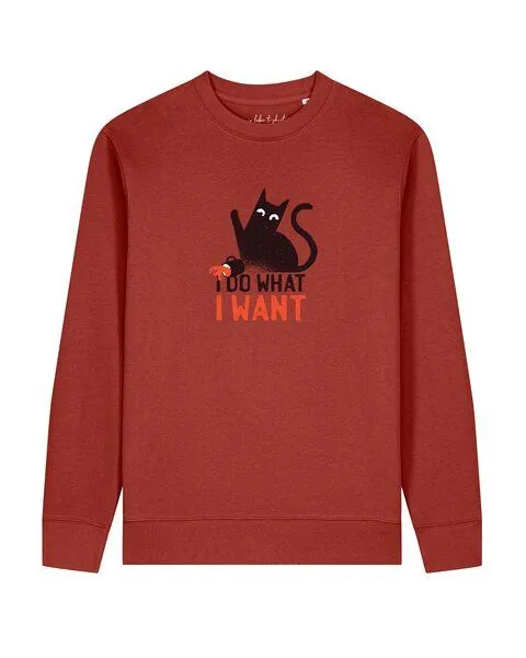 watapparel watapparel Sweatshirt Unisex Cat, Earthy red, – Produktbild 1 von 2