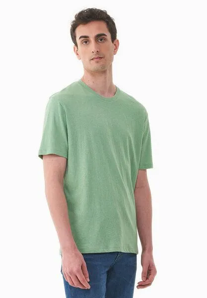 ORGANICATION ORGANICATION T-Shirt aus Bio-Baumwolle und Leinen, Matcha green, – Produktbild 3 von 4