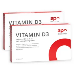 apodiscounter Vitamin D3 Tabletten 1000 I.E. 25 mcg von apodiscounter – Produktbild 1 von 1