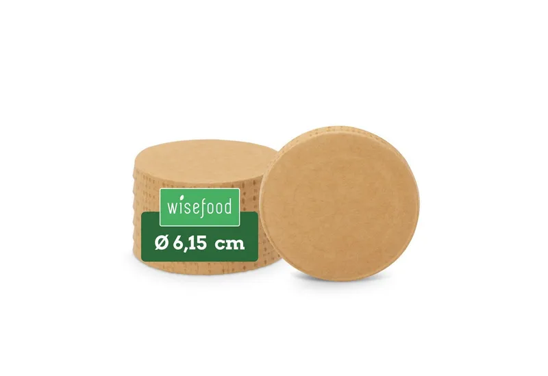 wisefood Einweggeschirr-Set 50-tlg., Bio-Pappdeckel für 40 ml Dipschale, (50-tlg), Papier, Braun, – Produktbild 1 von 5