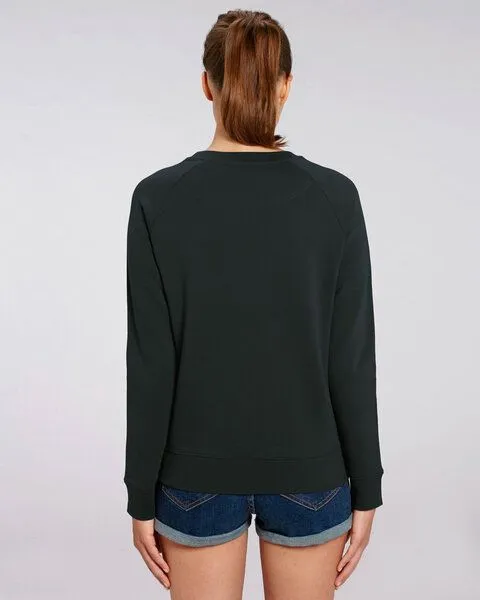 Human Family Human Family Bio Damen Rundhals Sweatshirt "Feel - Change your view" - in 7 Farben, Schwarz, – Produktbild 2 von 3