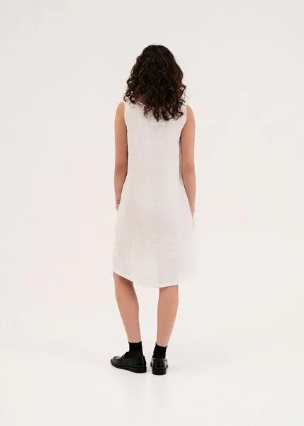 AmourLinen AmourLinen Lockeres Leinenkleid Norah, Weiß, – Produktbild 2 von 4