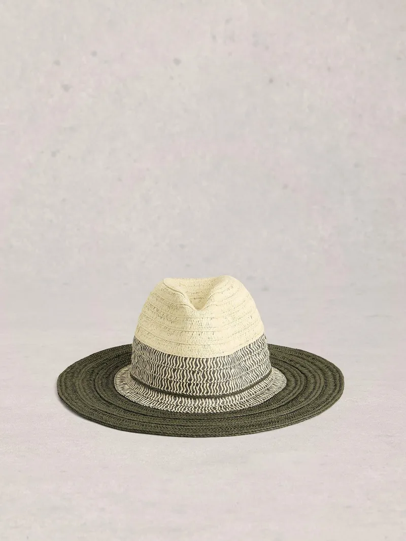 White Stuff Sonnenhut Colour-Block - Einheitsgröße, Khakigrün, – Produktbild 1 von 2