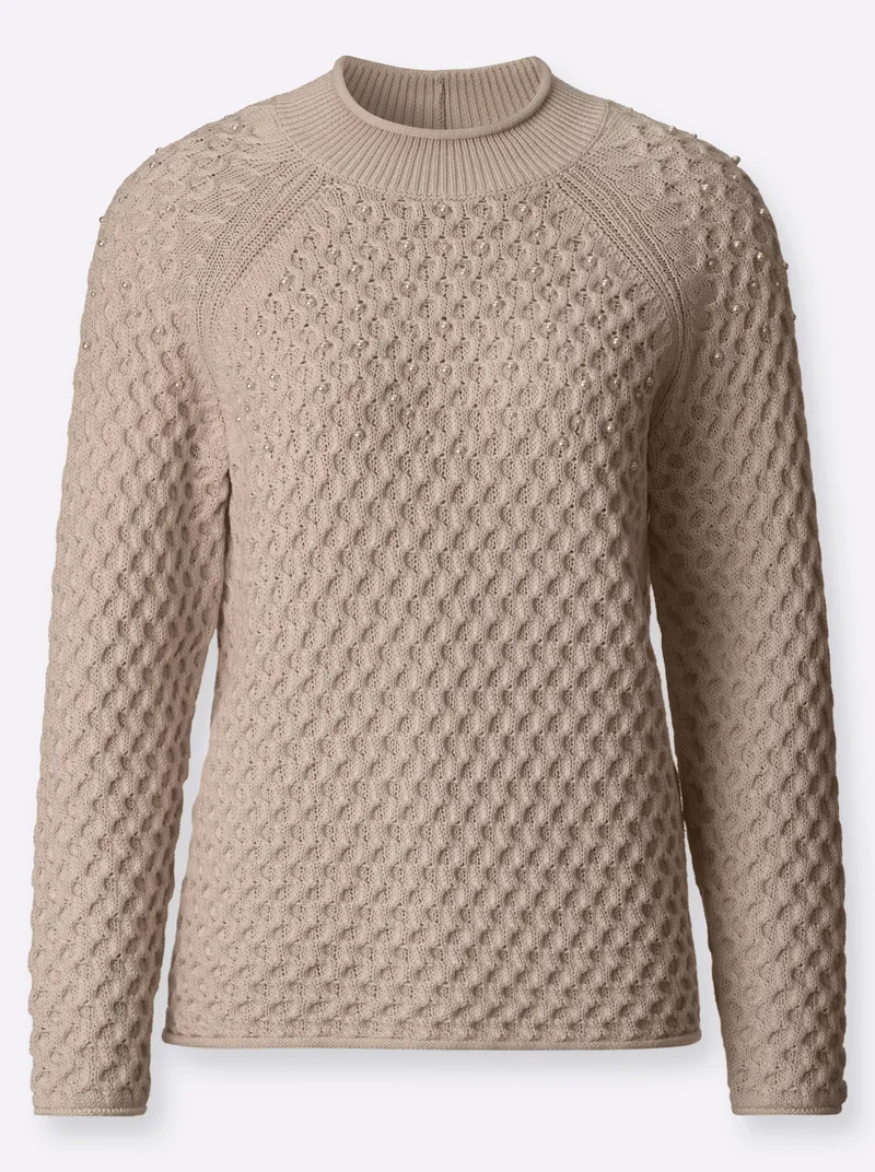 Witt Stehkragenpullover sesam, Sesam, – Produktbild 1 von 2