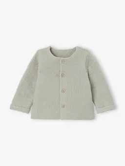 Vertbaudet Baby Strickjacke aus Baumwolle BASIC salbei – Produktbild 1 von 1