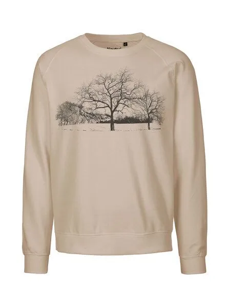 Peaces.bio - handbedruckte Biomode Peaces.bio - handbedruckte Biomode Sweatshirt Landscape Unisex, Sand, – Produktbild 1 von 2