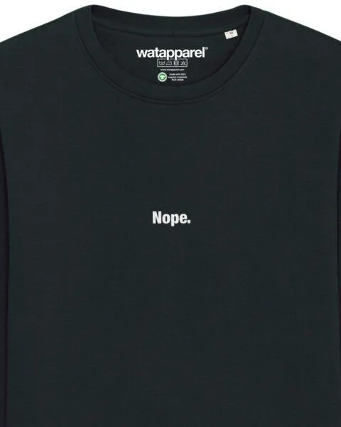 watapparel watapparel Sweatshirt Unisex Nope, Black, – Produktbild 3 von 3