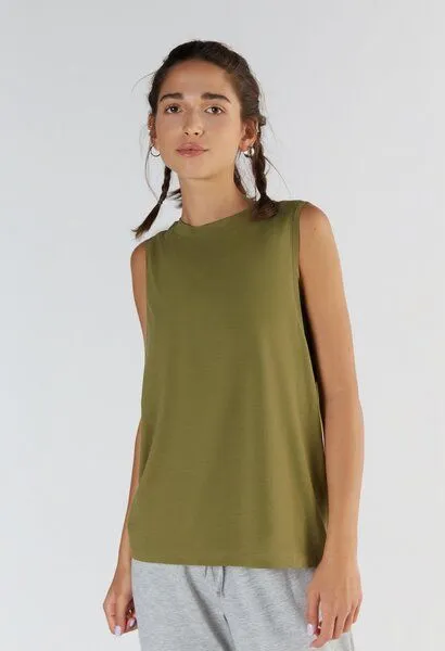 True North True North Damen Top aus Bio-Baumwolle & Tencel Modal T1211, Olivegrün, – Produktbild 2 von 4