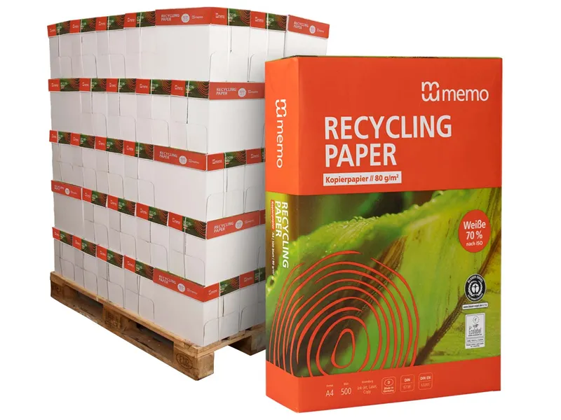 Memo 100.000 Blatt Recycling-Kopierpapier 'memoPRINT' DIN A4, 80 g/m² (ganze Palette) – Produktbild 1 von 1