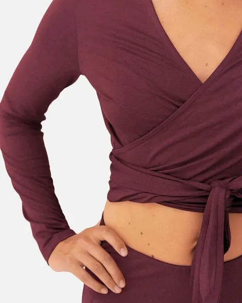 Lotuscrafts Lotuscrafts Amina Wrap Top, Dark cranberry, – Produktbild 3 von 4