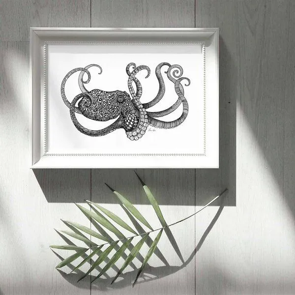 LIGARTI Kunstdruck »Oktopus« von LIGARTI | A4, A3 oder A2 | Wandbild | Poster | Kunst – Produktbild 2 von 4
