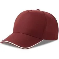 Atlantis Headwear Atlantis Headwear Atlantis Cap Basecap Kappe Recy Five Pipe Cappy zweifarbig, Bordeaux/weiss, – Produktbild 1 von 1