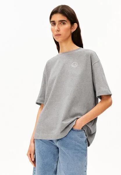 ARMEDANGELS ARMEDANGELS GIANNAA DIFFERENCE Damen T-Shirt aus 100% Bio-Baumwolle, Silver melange, – Produktbild 1 von 4