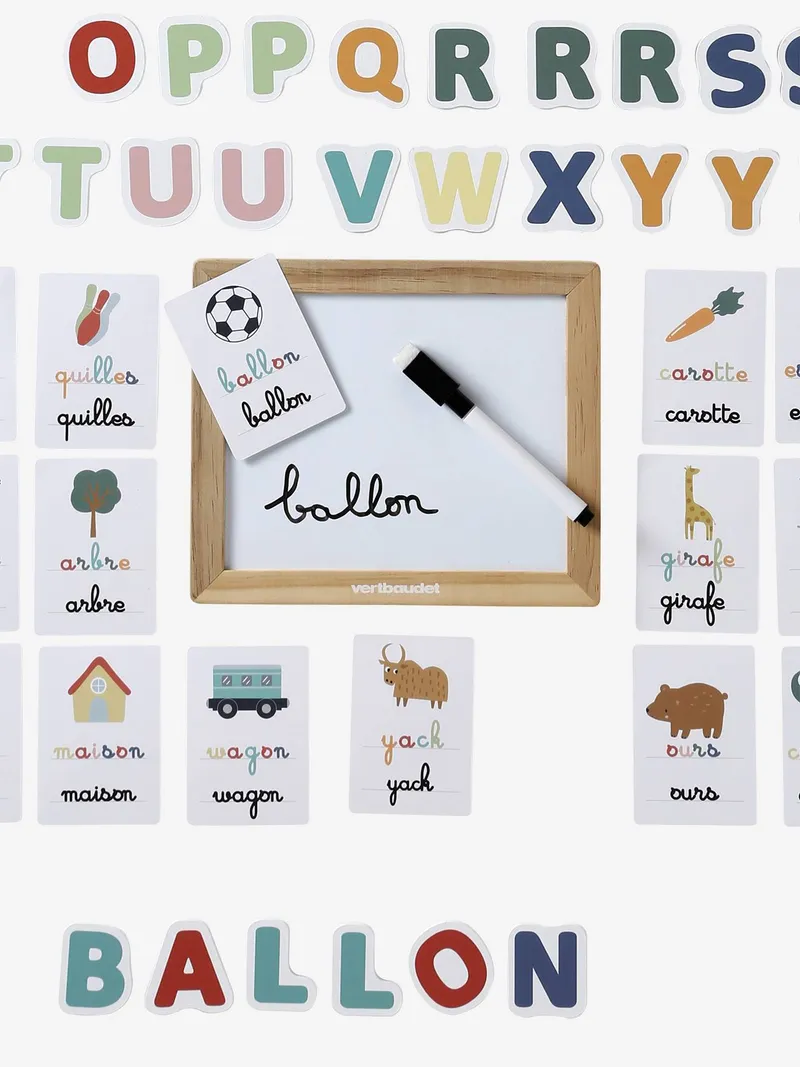 Vertbaudet Buchstaben-Lernspiel aus Holz FSC® für Kinder, Weiß, – Produktbild 3 von 3