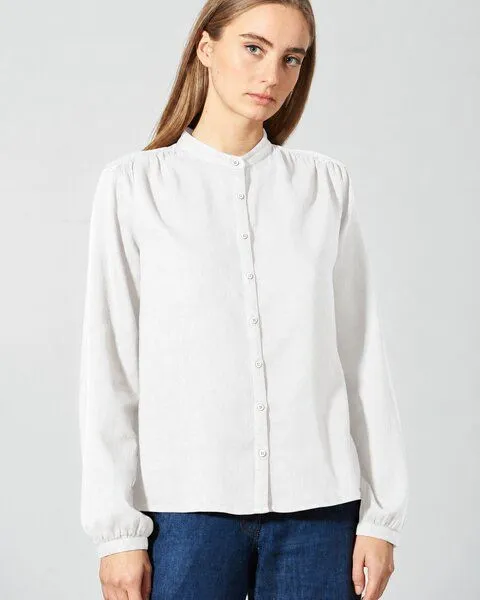 HempAge HempAge Feminine Stehkragenbluse Hanf/Biobaumwolle, White (weiss), – Produktbild 2 von 4