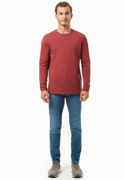 ORGANICATION ORGANICATION Langarmshirt aus Bio-Baumwolle, Merlot, – Produktbild 2 von 3