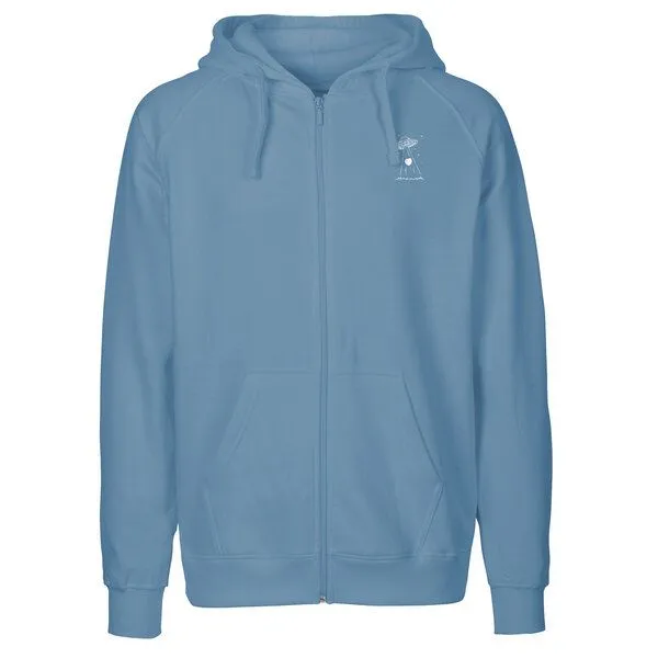 HANDGEDRUCKT HANDGEDRUCKT "Beam it up" Männer Zip Hoody Neutral, Indigoblau, – Produktbild 2 von 4