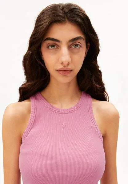 ARMEDANGELS ARMEDANGELS GMT DYE RIB Damen Top aus Bio-Baumwoll Mix, Washed berry (rosa), – Produktbild 2 von 4