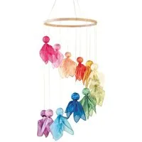 Wollmanufaktur Filges Baby Mobile Feentanz Bastelset, Seide, Regenbogenfarben 12 Feen, Mehrfarbig, – Produktbild 1 von 1