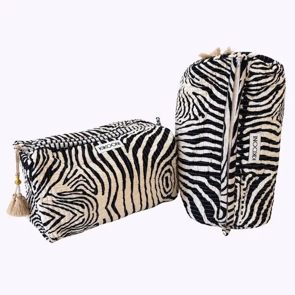 KIKOONI KIKOONI handgefertigte Kosmetiktasche "Electric Zebra" – Produktbild 2 von 3