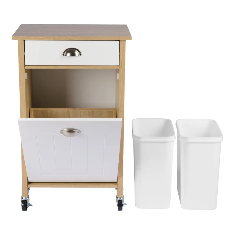 Kesper Küchenwagen mit Mülltrennsystem, Natur | weiss, – Produktbild 4 von 4