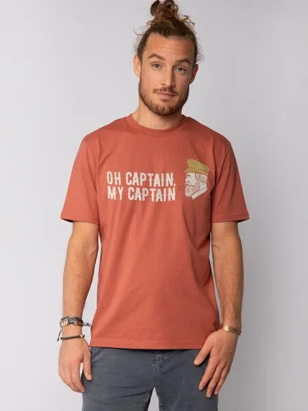 watapparel watapparel T-Shirt Unisex Oh captain my captain, Heritage brown, – Produktbild 1 von 3