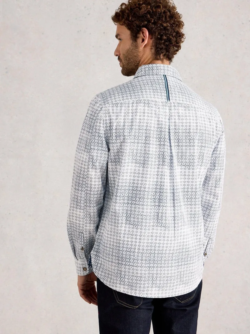White Stuff Hemd Finsbury mit Geo Print - L/R, Blau print, – Produktbild 4 von 4