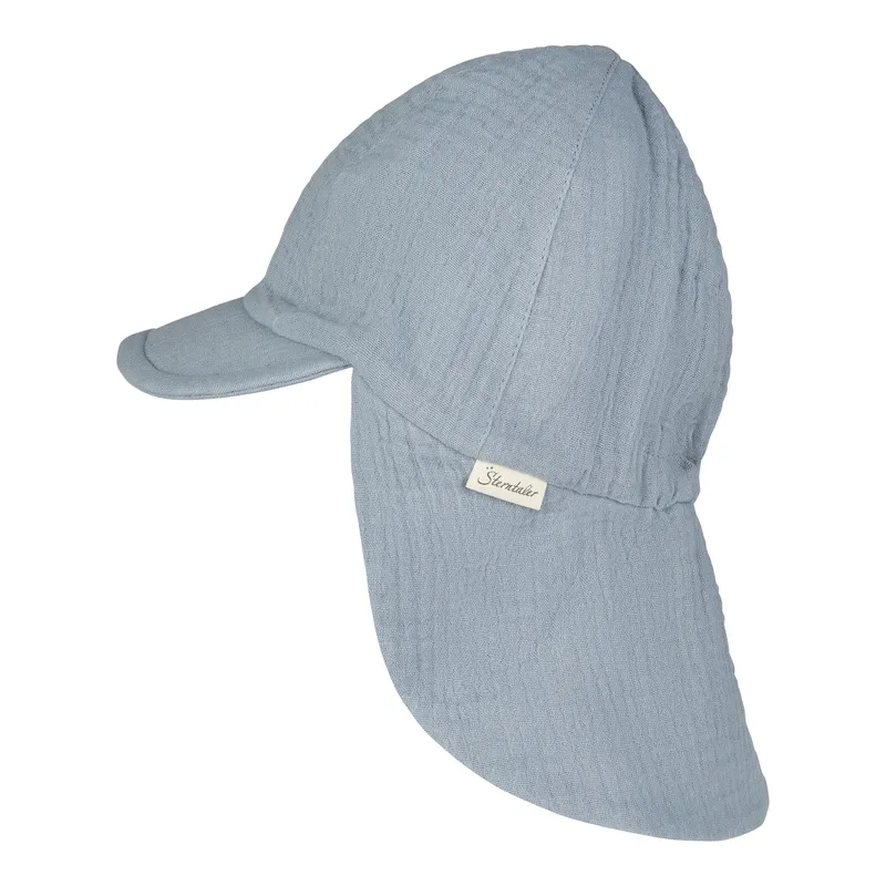 Sterntaler Sterntaler Musselin-Schirmmütze mit Nacken- und UV-Schutz, Blau, – Produktbild 1 von 3