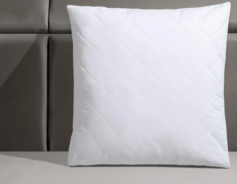 QUEENS TEXTILES Synthetikkopfkissen Juliette, Bezug versteppt mit 100% Viskose, Weiß, – Produktbild 3 von 4