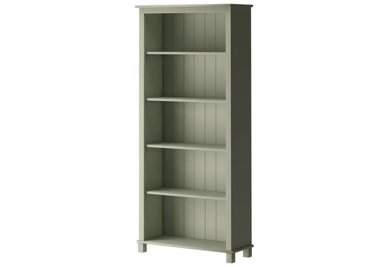 OTTO home Regal Pivo Bücherregal mit 4 verstellbaren Einlegeböden, aus massivem Kiefernholz, 5 Fächer, mit einer natürlichen Maserung, Grün, – Produktbild 1 von 5
