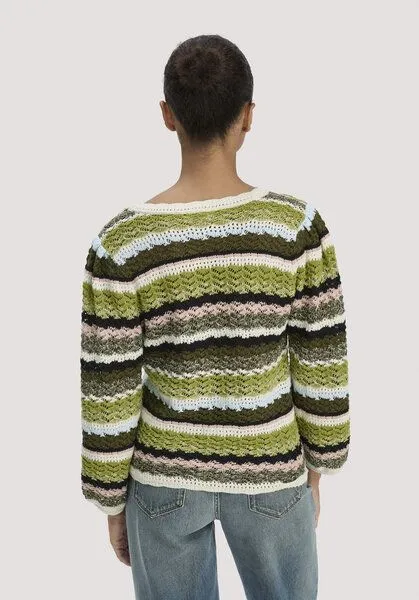hessnatur hessnatur Strick Pullover Regular aus reiner Baumwolle, Sommermoos, – Produktbild 2 von 4