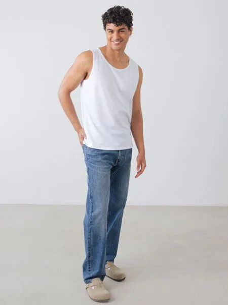 Honest Basics Honest Basics Herren Muskeltank aus Bio- und recycelter Baumwolle, Weiß, – Produktbild 3 von 4