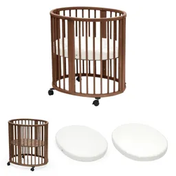 Stokke Stokke Set Sleepi Mini Wiegen mit Mini-Matratze und Spannbettlaken - Warm Brown - White – Produktbild 1 von 1