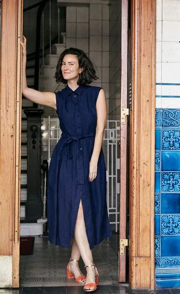 Sophia Schneider-Esleben Sophia Schneider-Esleben Dress Marie, Blau Damenkleid aus Bio-Baumwolle – Produktbild 2 von 3