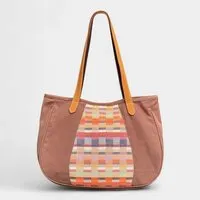 Dragolina Dragolina Schultertasche/ Shopper Bente mit Webstoff der Pwo Karen, Hellbraun, – Produktbild 1 von 1