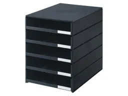 styro styro Styroval pro Box mit 5 Schubladen offen, oeko-schwarz – Produktbild 1 von 1