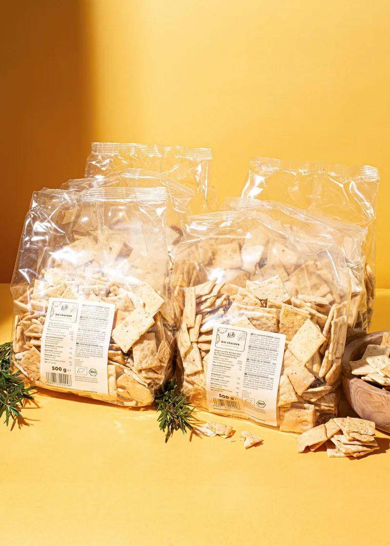 KoRo Bio Cracker Rosmarin 6 x 500 g – Produktbild 1 von 5