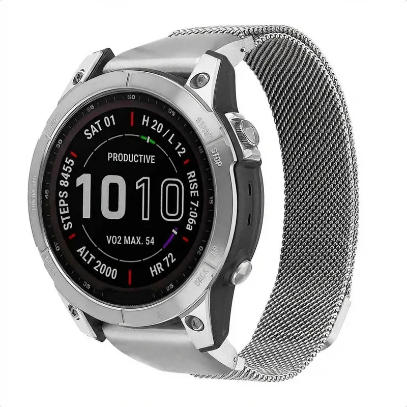 imoshion imoshion QuickFit® Milanese Armband - Garmin 22 mm Anschluss, Silber, – Produktbild 1 von 1