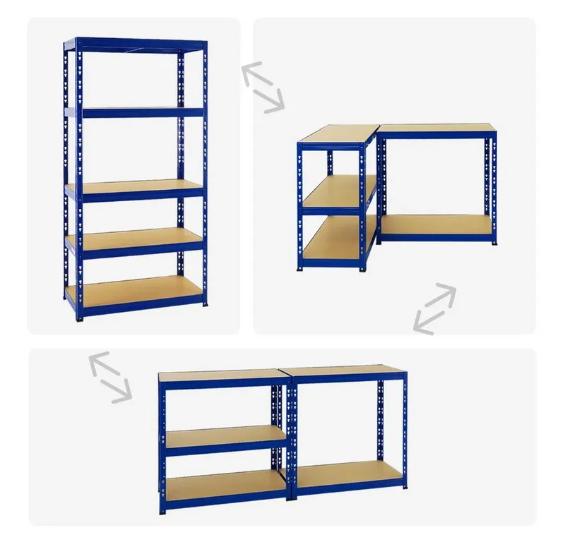 PROREGAL® Schwerlastregal Robustes Lagerregal TIGER 220-180x90-180x40-60cm 5-6 Ebenen, Stabiles Garagenregal Kellerregal Lastenregal Lagerregal Steckregal, Blau, – Produktbild 5 von 5