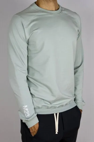 M23 M23 Herren Pullover aus Bio-Baumwolle, Modell „Phil“, Salbei, – Produktbild 1 von 2