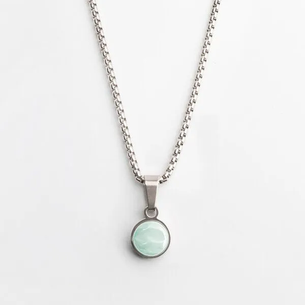 ALEXASCHA ALEXASCHA Kurze Kette mit Anhänger | Mix & Match | Silber, Minzgrün, – Produktbild 1 von 4