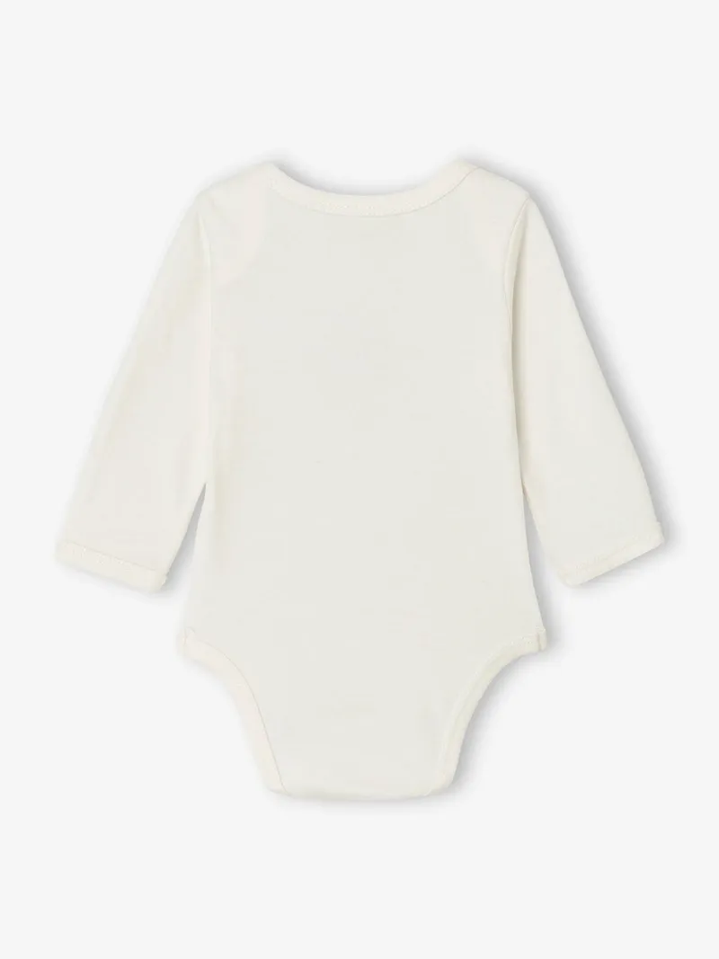 Vertbaudet Vertbaudet Langarm-Bodys Baby im 3er-Pack Baumwolle, Hellbraun, – Produktbild 4 von 4