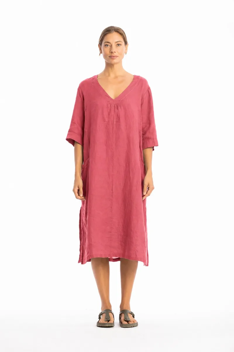 RAVENS VIEW IBIZA RAVENS VIEW IBIZA Damen vegan Kleid Isola In Lehmrot, Hellrot, – Produktbild 1 von 1