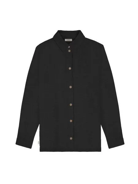 FUXBAU FUXBAU Männer Leinenhemd, Schwarz, – Produktbild 2 von 4